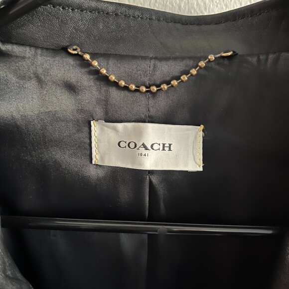 Leather Racer/jacket Coach - Picture 4 of 6
